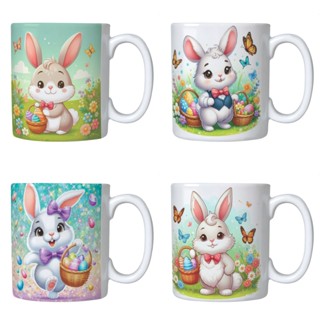 Kit Jogo De 4 Canecas Coelho da Páscoa De Porcelana Presente em Oferta na Shopee