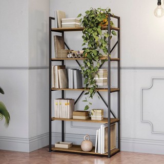 Estante para Livros 4 Prateleiras Freijó/Preto Fosco Li006 - Kappesberg em Oferta na Shopee