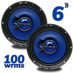 Par de Alto Falante 6 Polegadas Hurricane Triak 6 100 WRMS 4 Ohms Som Automotivo Triaxial