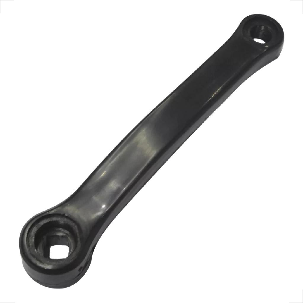 Pedivela Braço Esquerdo Ponta Quadrada 170mm Preto Bike Aço Reforçado