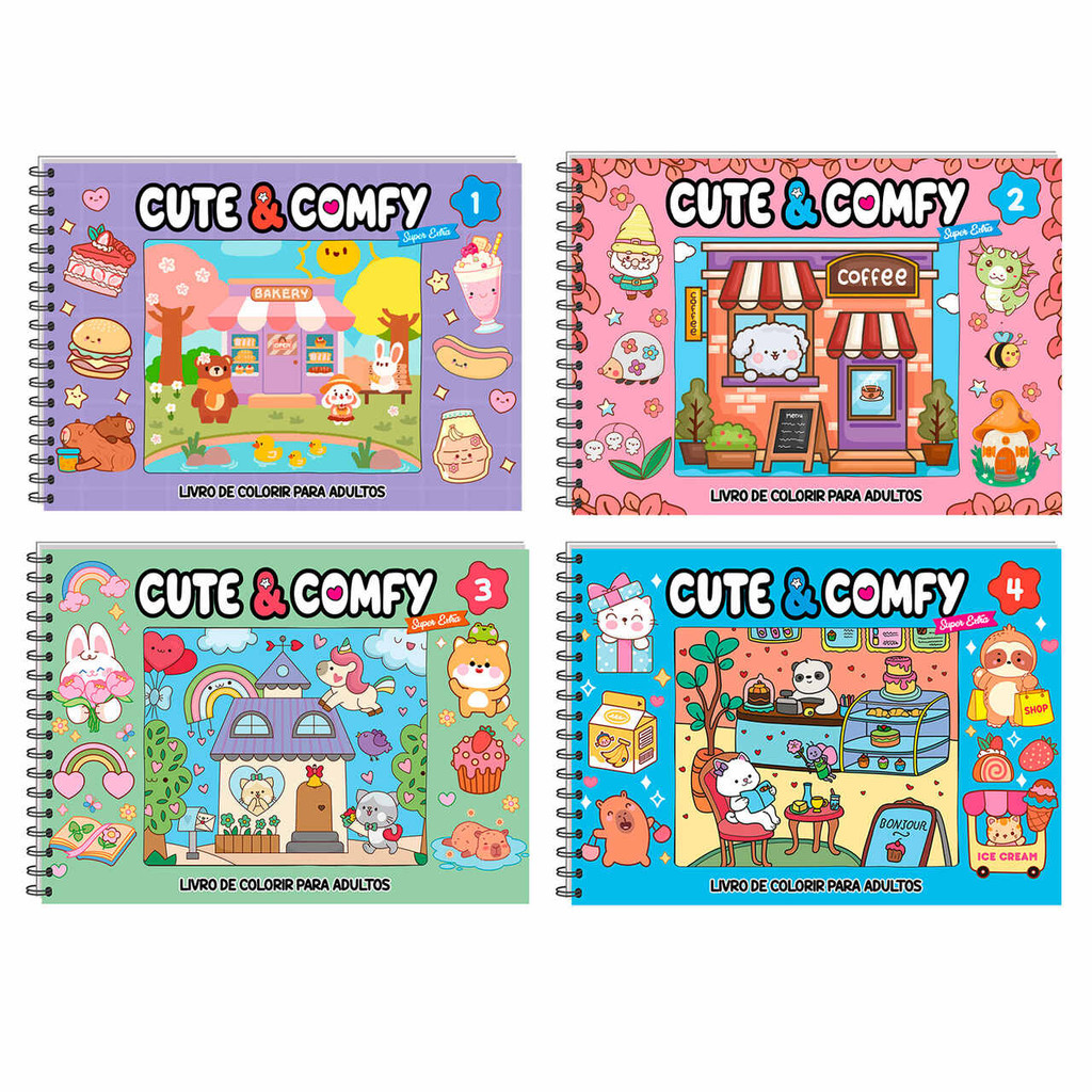 Combo Cute & Comfy Super - Coleção Completa com 4 Livros - Capa Dura Holográfica