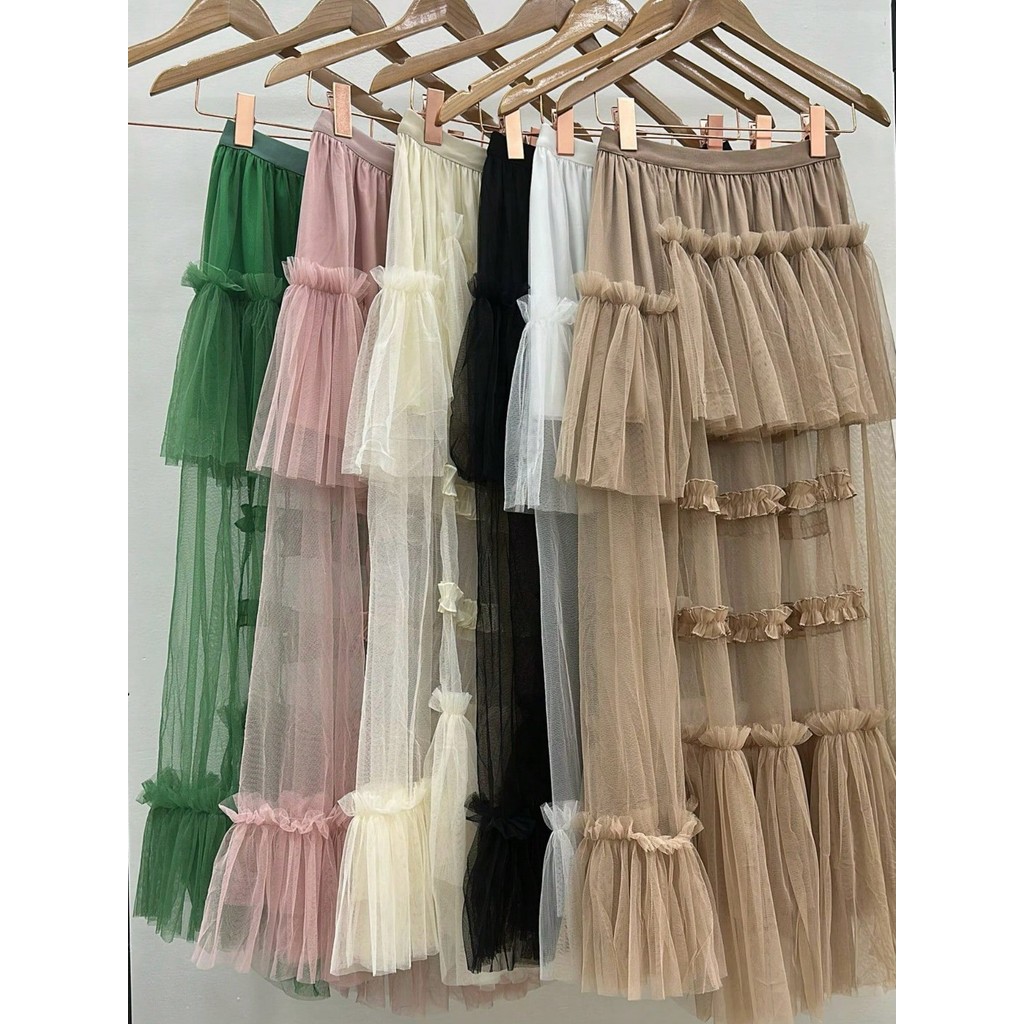 Saia feminina sexy em chiffon com várias cores