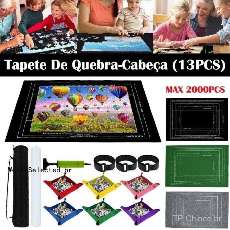 Porta Puzzle Até 2000 Peças Tapete De Quebra-Cabeça Mantenha Limpo E Organizado Roll Up Puzzle Pad Com Fundo Antiderrapa em Oferta na Shopee