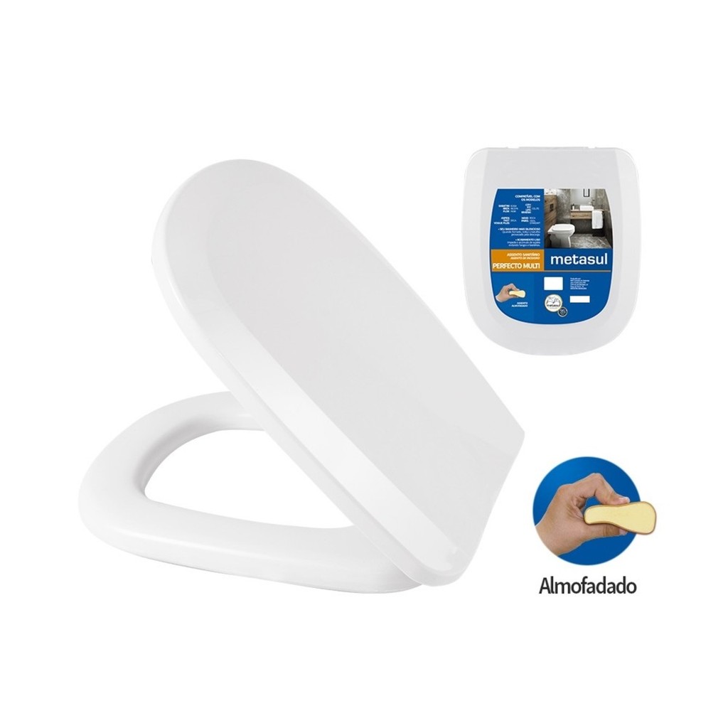 Assento Sanitário Almofadado Basic Retangular Sabatini Icasa