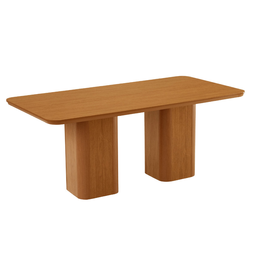 Mesa de Jantar Eloise 180cm Tampo Mdf Canto Copo Moderna Mobília em Oferta na Shopee
