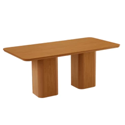 Mesa de Jantar Eloise 180cm Tampo Mdf Canto Copo Moderna Mobília