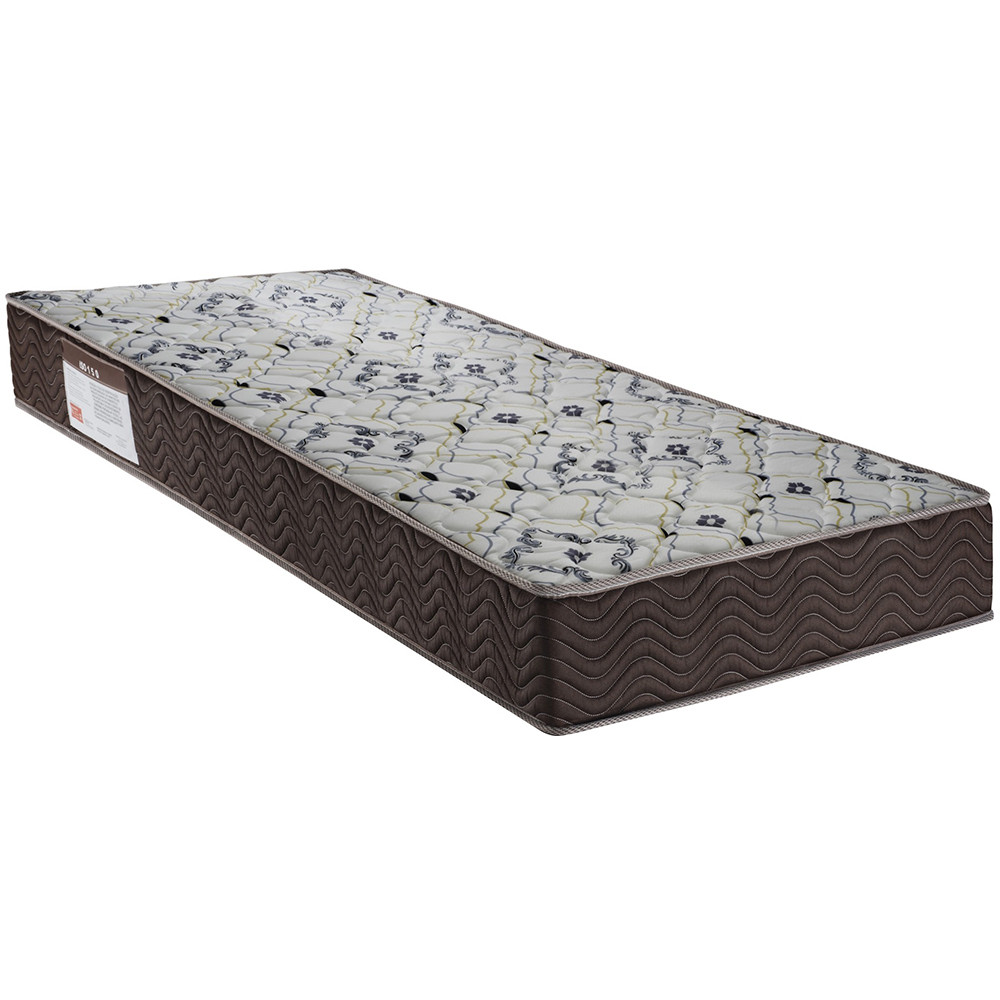 Colchão Solteiro 78x188x18 Espuma D45 Bordado Iso Marrom Branco - Ortobom - Home & Living