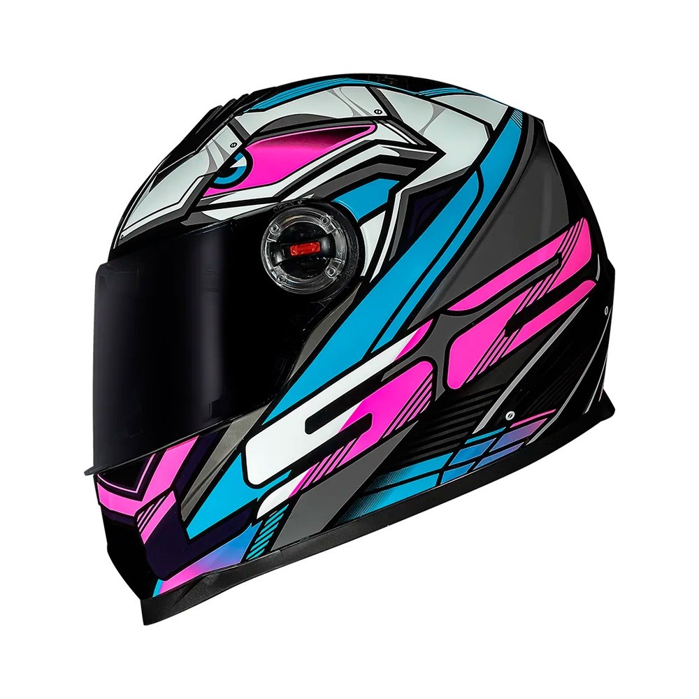 Capacete Fechado FF358 XDRON Cyan Rosa LS2