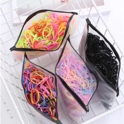 ANA 1108 Kit Elastico de cabelo Com Bolsa borrachinha/liguinha rabico de cabelo silicone infantil