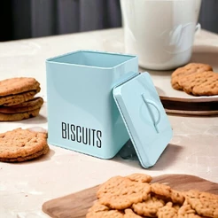 Pote Porta Biscoito Silky Em Aço Galvanizado Com Tampa 3,1L