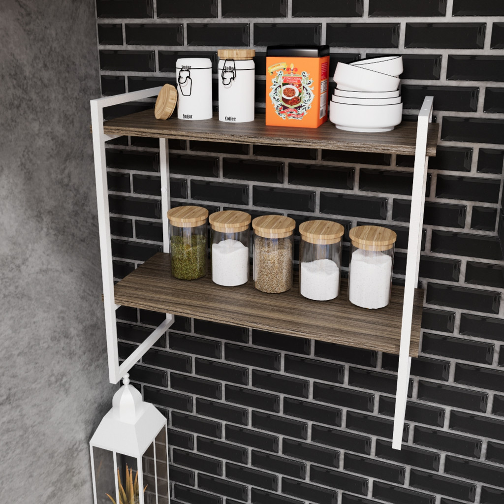 prateleira nicho estilo industrial suspensa teto parede 60cm branco
