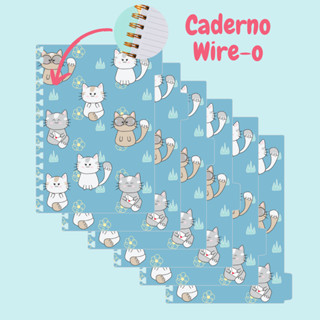 Divisória reposicionável para caderno smart (wire-o, anel duplo) - 6 abas - Estampa de Gatinho em Oferta na Shopee