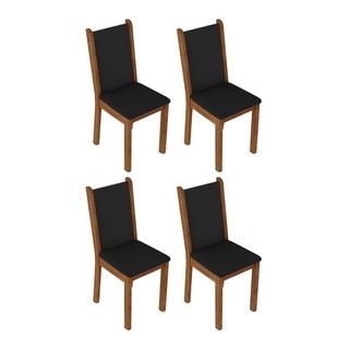 Kit 4 Cadeiras de Jantar 4291 Rustic/Preto Madesa em Oferta na Shopee