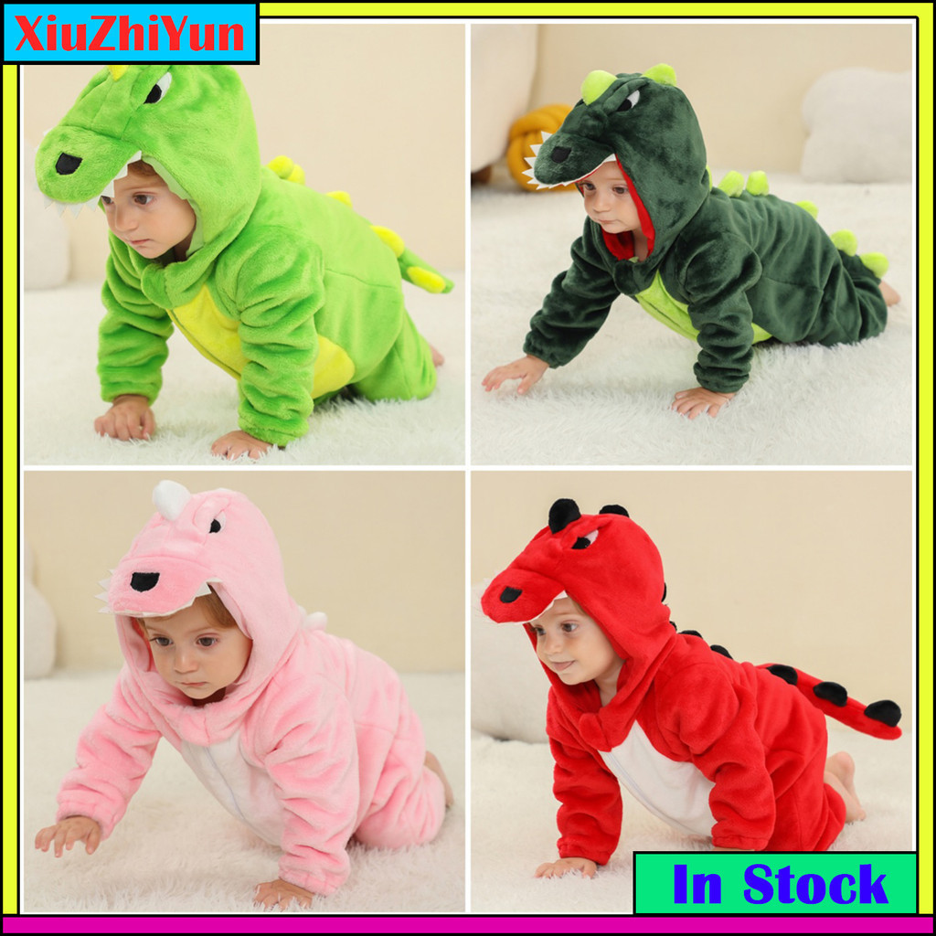 O Mais Novo Desenho Animado Do Dinossauro Kigurumi Baby Romper Infant Kids Jumpsuit Girls Boys Cosplay Pajamas Fantasias