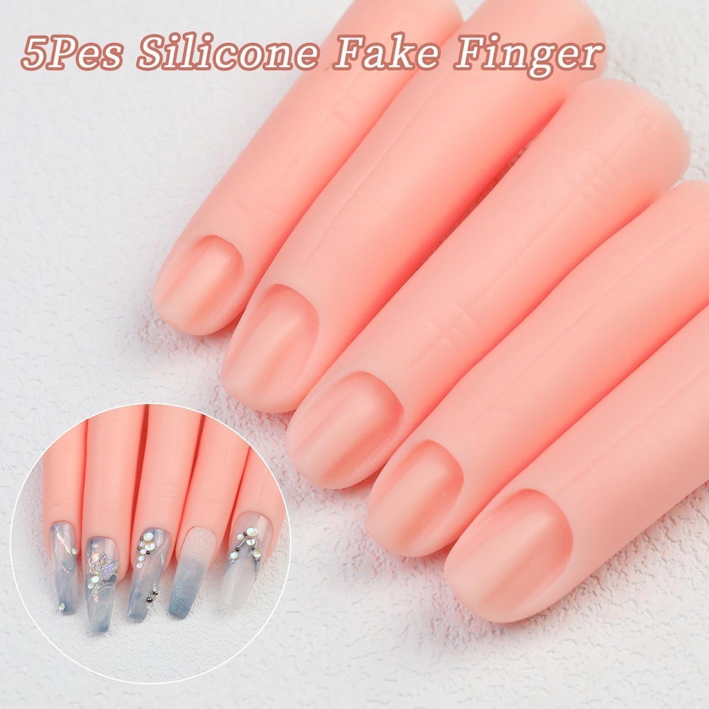 Prática De Dedos Para Unhas Acrílicas Ferramenta Modelo De Dedo Feito Em Silicone Com Juntas Falso De Dobrável heazomy Iniciantes