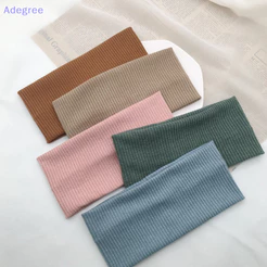 Adegree New Novas Bandas De Cabelo Elásticas De Lazer Para Mulheres Lado Largo Sólido Meninas Simples Universal Cor Sólida Lavagem De Rosto Yoga Esportes Faixas Novo