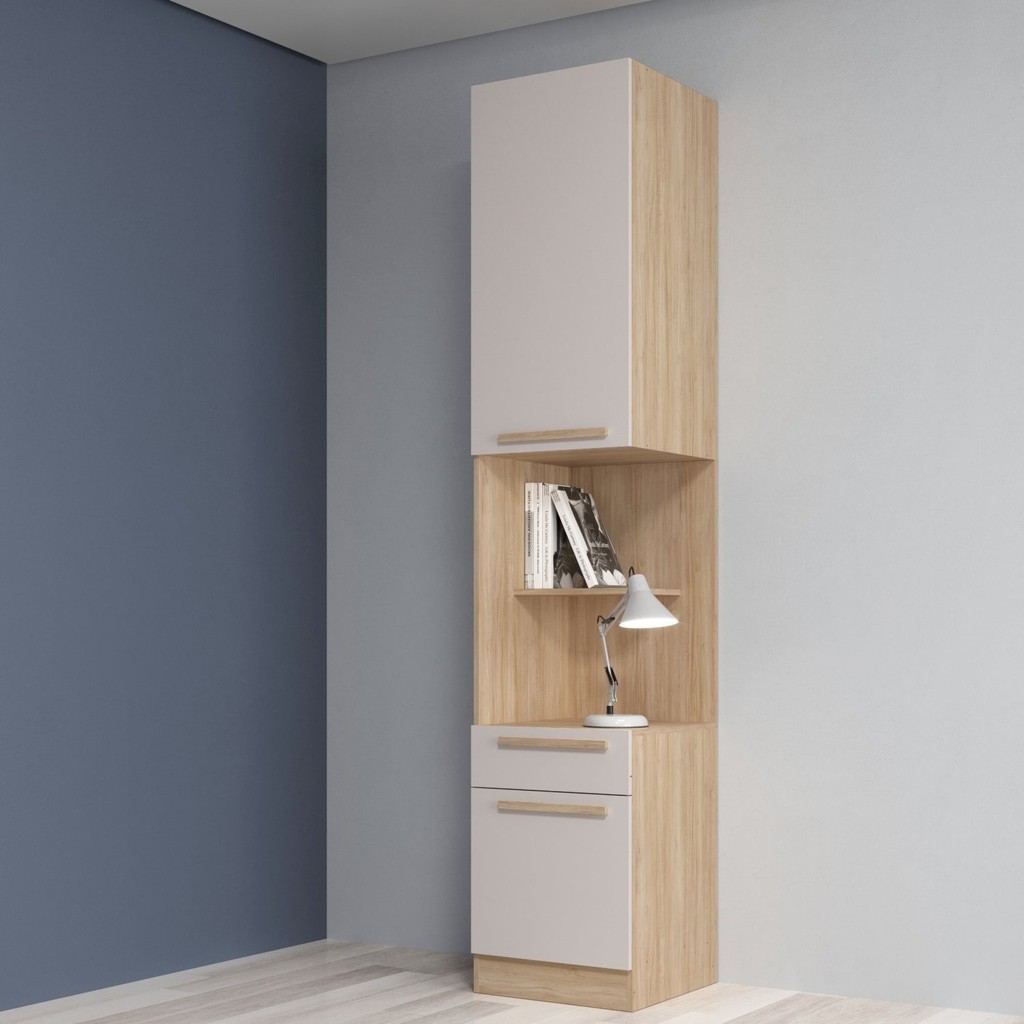 Mesa de Cabeceira Módulo Esquerdo 2 Portas 1 Gaveta San Diego em Oferta na Shopee