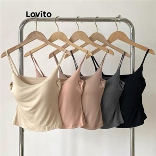 Lovito Regata Básica Lisa Casual Para Mulheres LNE50375