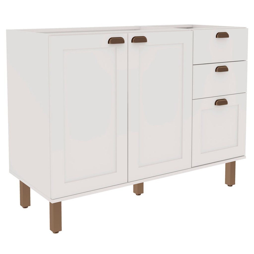 Balcão de Cozinha para Pia 2 Portas 3 Gavetas 1532 em Oferta na Shopee