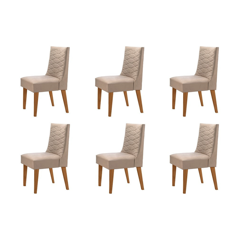 Conjunto Com 6 Cadeiras Safira Rufato - Home & Living