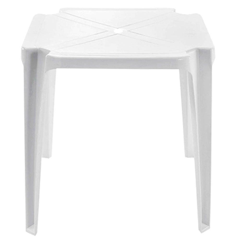 Mesa de Plástico Monobloco Branca com Arremate 70x70cm Lar Plásticos - Home & Living