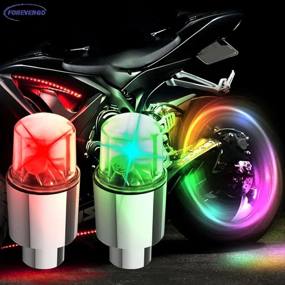 2PCS Luzes De Roda De Carro Bicicleta Motocicleta Tampas Válvula De Pneus LED Ciclismo Lâmpada De Bocal De Gás Colorida