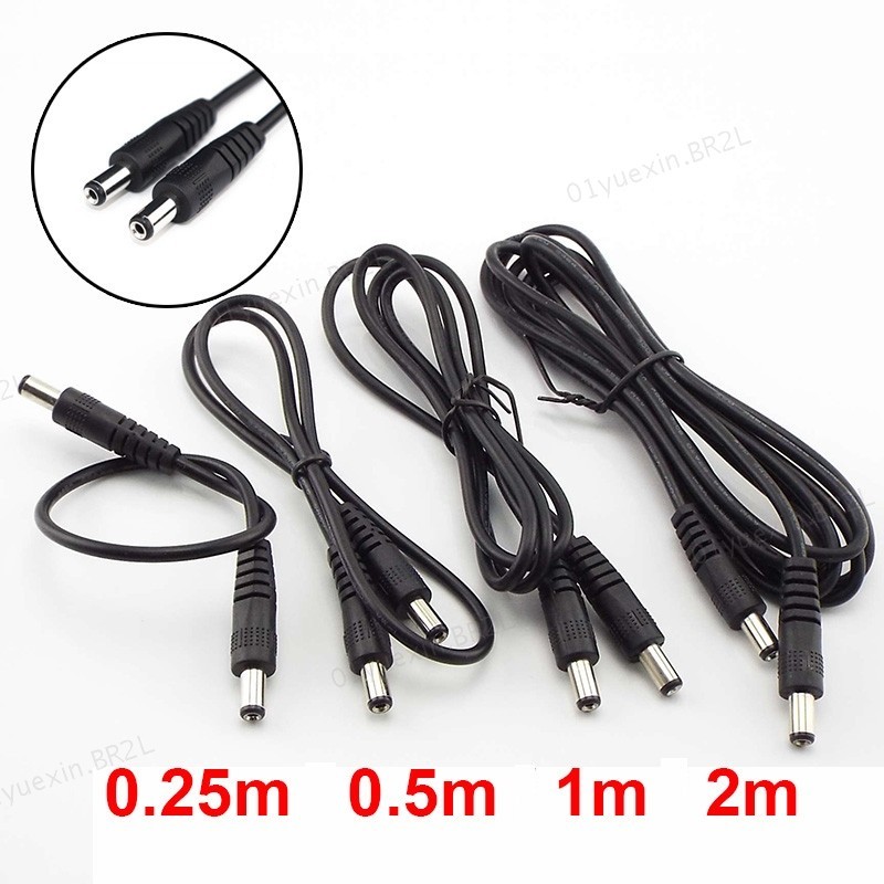 Cabo De Alimentação DC 5,5 x 2,1mm Conector Adaptador Macho 12V Cabos De Extensão De Energia BR2L