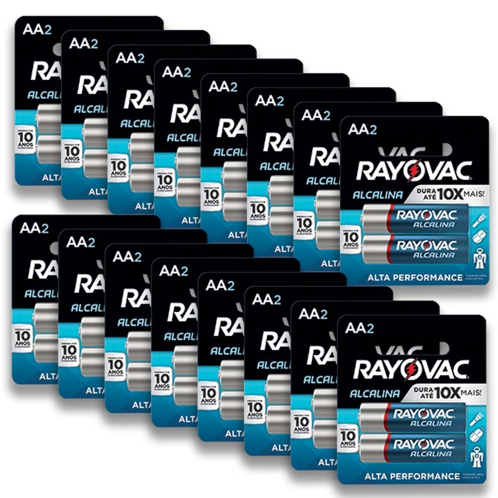 Pilha Alcalina AA Rayovac Bateria 2A Pequena kit 32 unidades - Home Appliances
