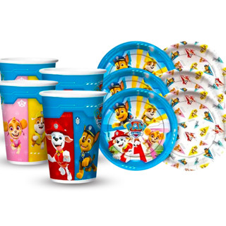 Kit Festa Patrulha Canina Decoração Copos + Pratos 16 unid mais resistênte