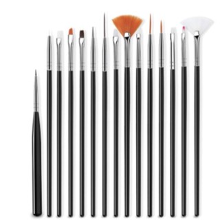 Kit 15 Pincéis Decoração Unhas Nail Art Pincel Profissional em Oferta na Shopee