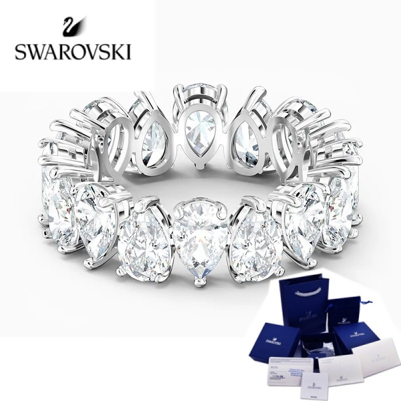 Swarovski Vittorie completa diamante linha anel zircão diamante conjunto elementos flagshi...