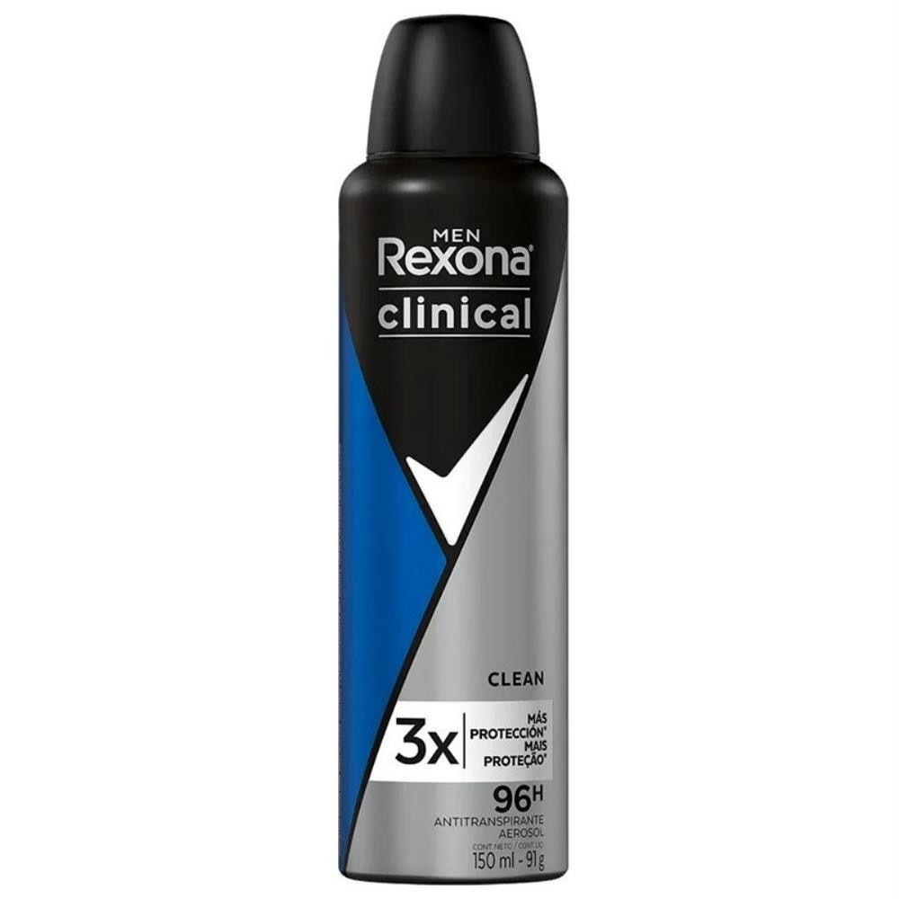 REXONA MEN CLINICAL DESODORANTE AEROSSOL CLEAN COM 150ML
