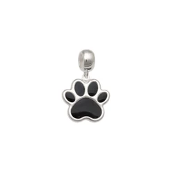Berloque para Pulseira de Prata 925 Pata de Cachorro Resinado 15mm