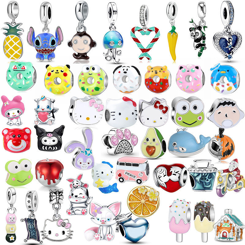 925 Pingente De Prata Pulseira De Cartoon Encantador Acessórios De Hello Kitty Colar Bijuteria Presente