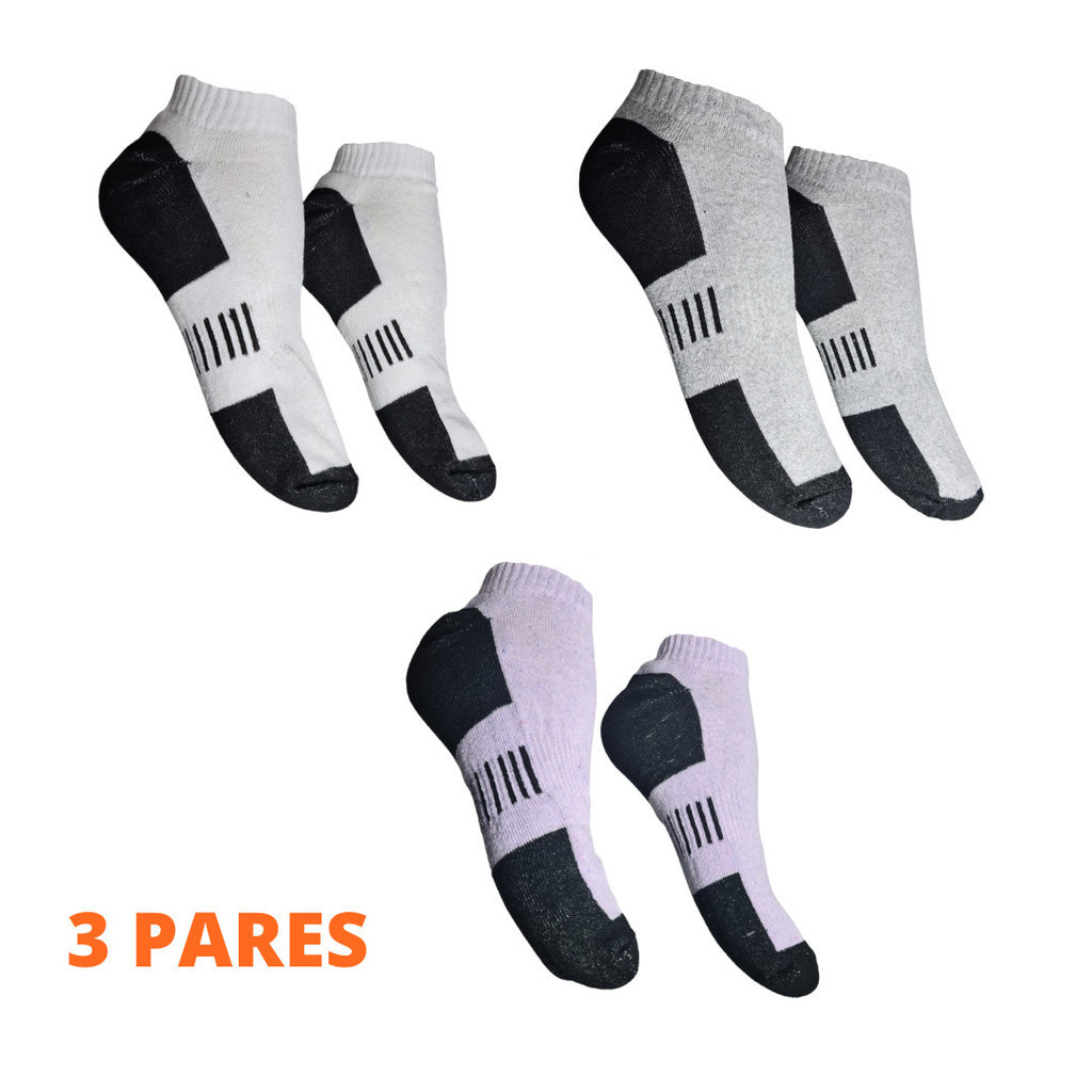 Kit 3 Pares De Meia Prime Feminina Cano Curto Invisível Algodão