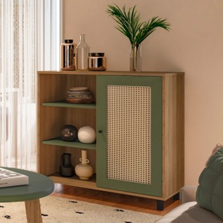 Aparador Charlotte 1 Porta Carvalho/Menta - Artely Móveis em Oferta na Shopee