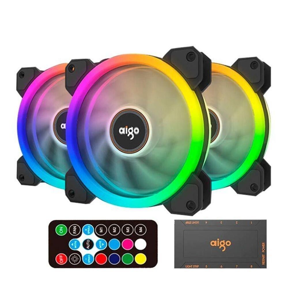 Kit Ventoinhas Aigo DR12 3in1 RGB 3x120mm