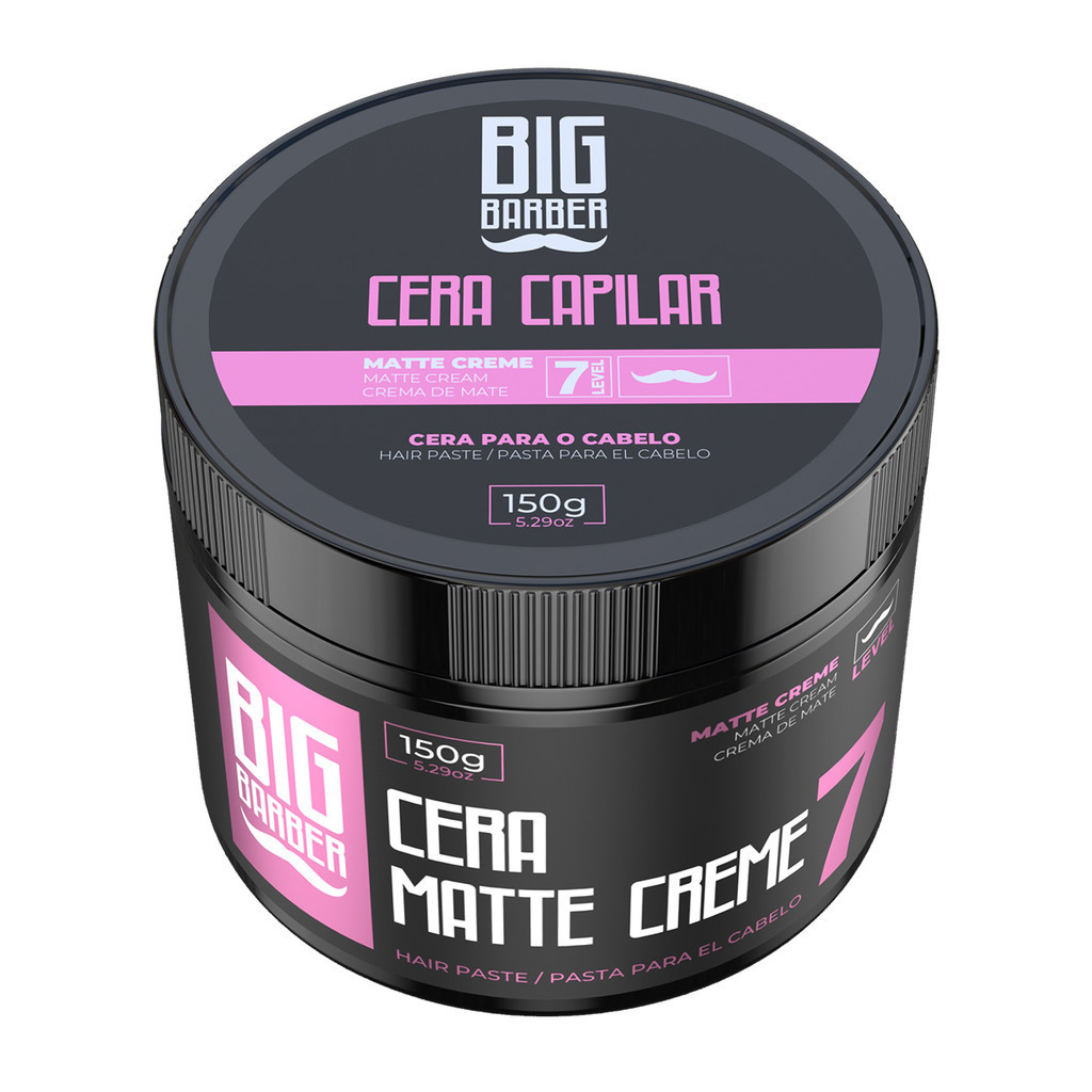 Cera Capilar Matte Creme Big Barber 150g Level 7 Profissional em Oferta na Shopee