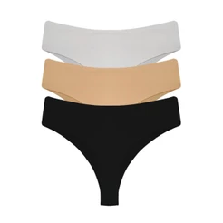 Kit C/ 3 Calcinha Microfibra Tanga Feminina Sortida