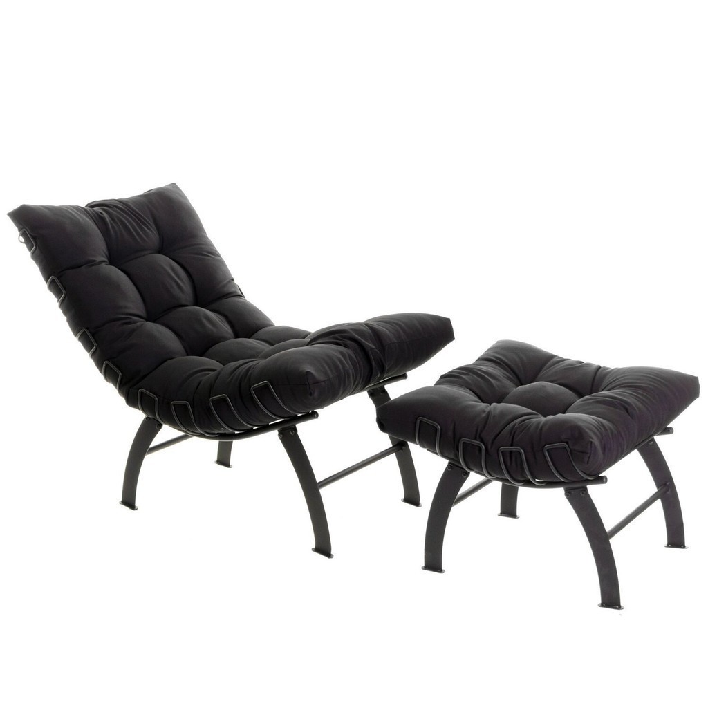 Poltrona com Puff Costela Aramada - Home & Living