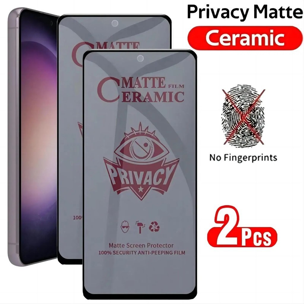 2 Peças Infinix Hot 40i 40 Pro Smart 8 Tecno Spark GO 2024 2023 30 30i 20i 20S 20 20C 12 12i 11 11S 10S 10C 10 6 4 7 7T 7P 8C 8 6 Play Filme Cerâmico Fosco Antiespionagem Vidro Macio Temperado