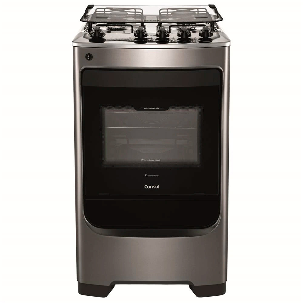 Fogão de Piso 4 Bocas à Gás Consul CFO4NAR com Acendimento Automático Inox Bivolt em Oferta na Shopee