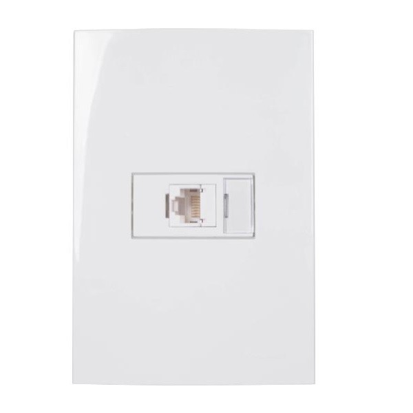 Conjunto Tomada Rede RJ45 CAT5e Informática 4x2 Sleek MarGirius