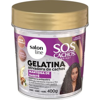 Gelatina Salon Line SOS Cachos Manteiga De Karité 400g em Oferta na Shopee