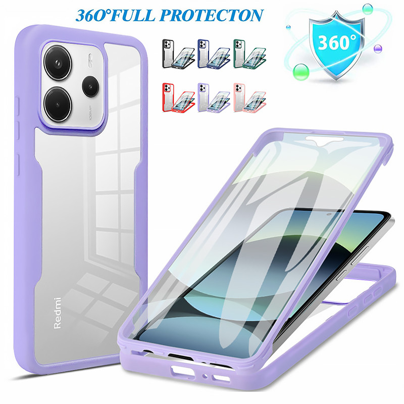 Para Xiaomi Redmi Nota 14 4G Caso À Prova De Choque 360 Protetor Completo Com Capa De Tela Clara Redmy Note14 Silicone P