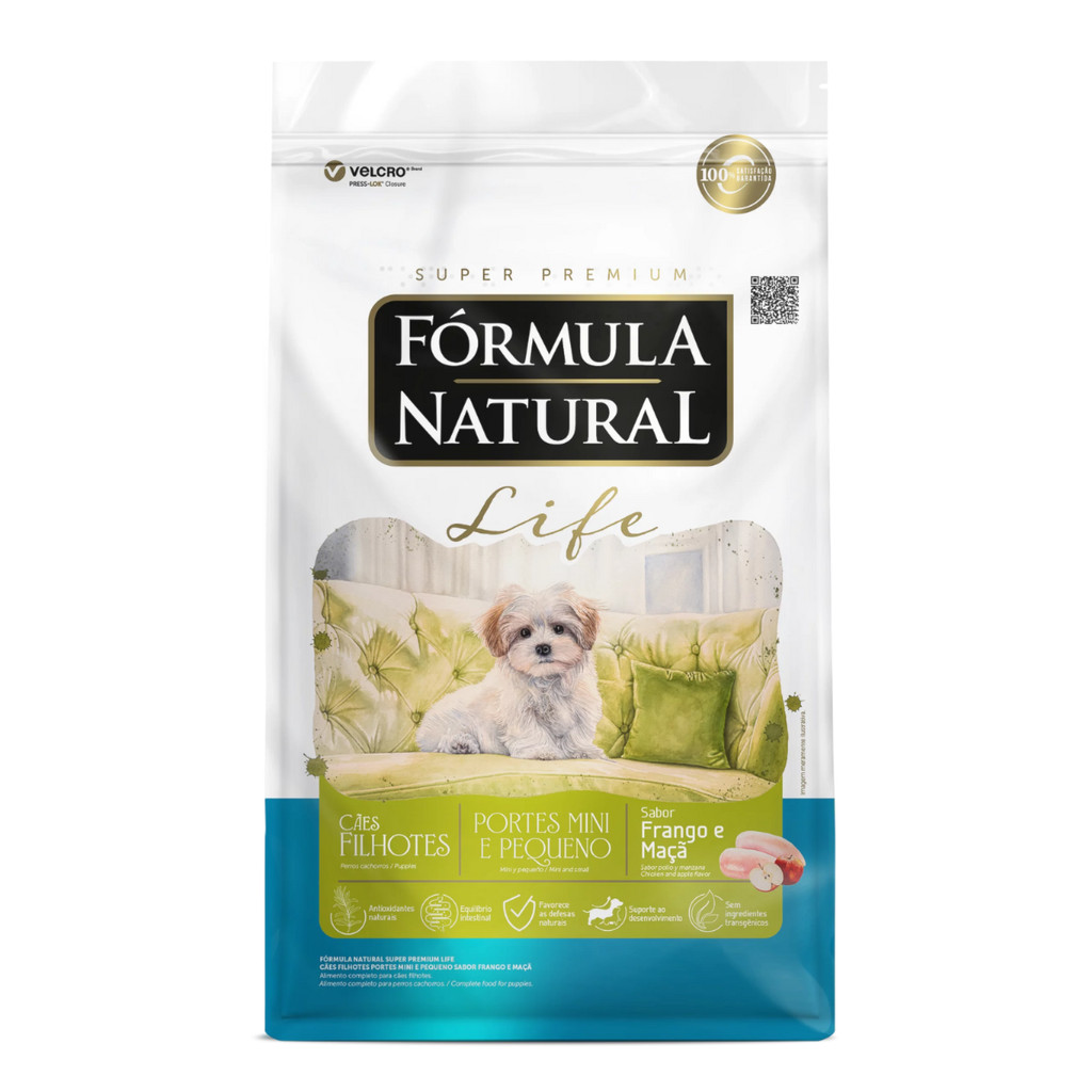 Ração Fórmula Natural Life Cães Filhotes 1kg Porte Mini e Pequeno Frango e Maça em Oferta na Shopee