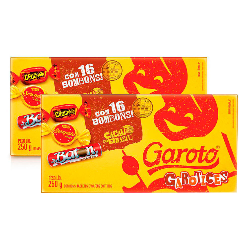 Kit 2 Caixa de Bombom Garoto Sortidos com 250g - Food & Beverages