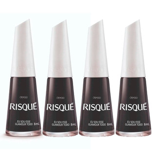 Kit 4 Esmalte Risqué Cremoso Cor Eu Sou Esse Glamour Todo 8ml em Oferta na Shopee