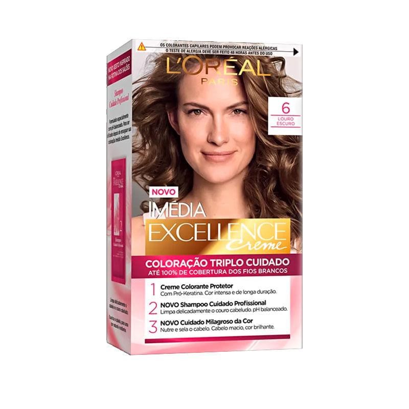 Coloração Imédia Excellence L'oreal Creme 6 Louro Escuro