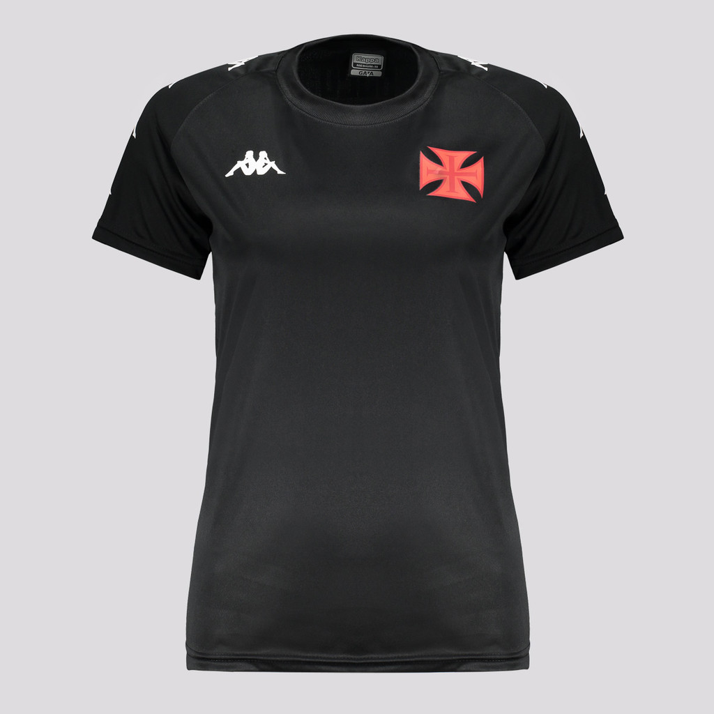 Camisa Kappa Vasco Supporter Element Feminina Preta em Oferta na Shopee